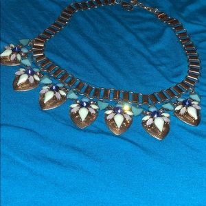 Gold and blue statement necklace